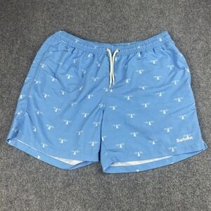 Barbour Swim Shorts‎ XL Light Blue Lighthouse Trunks Drawstring Classic New Mens